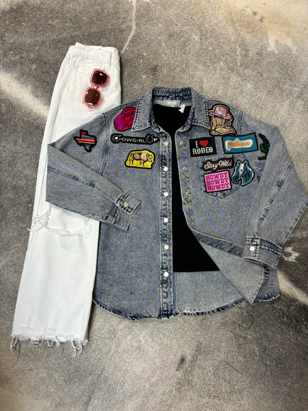 Stay Wild Denim Shirt Jacket