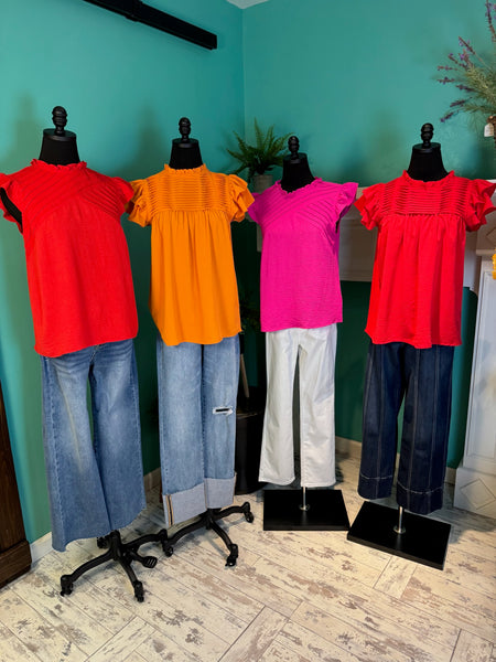 Ruffle PinTuck Top