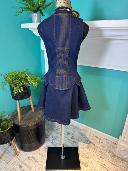The Corset Mini Denim Dress