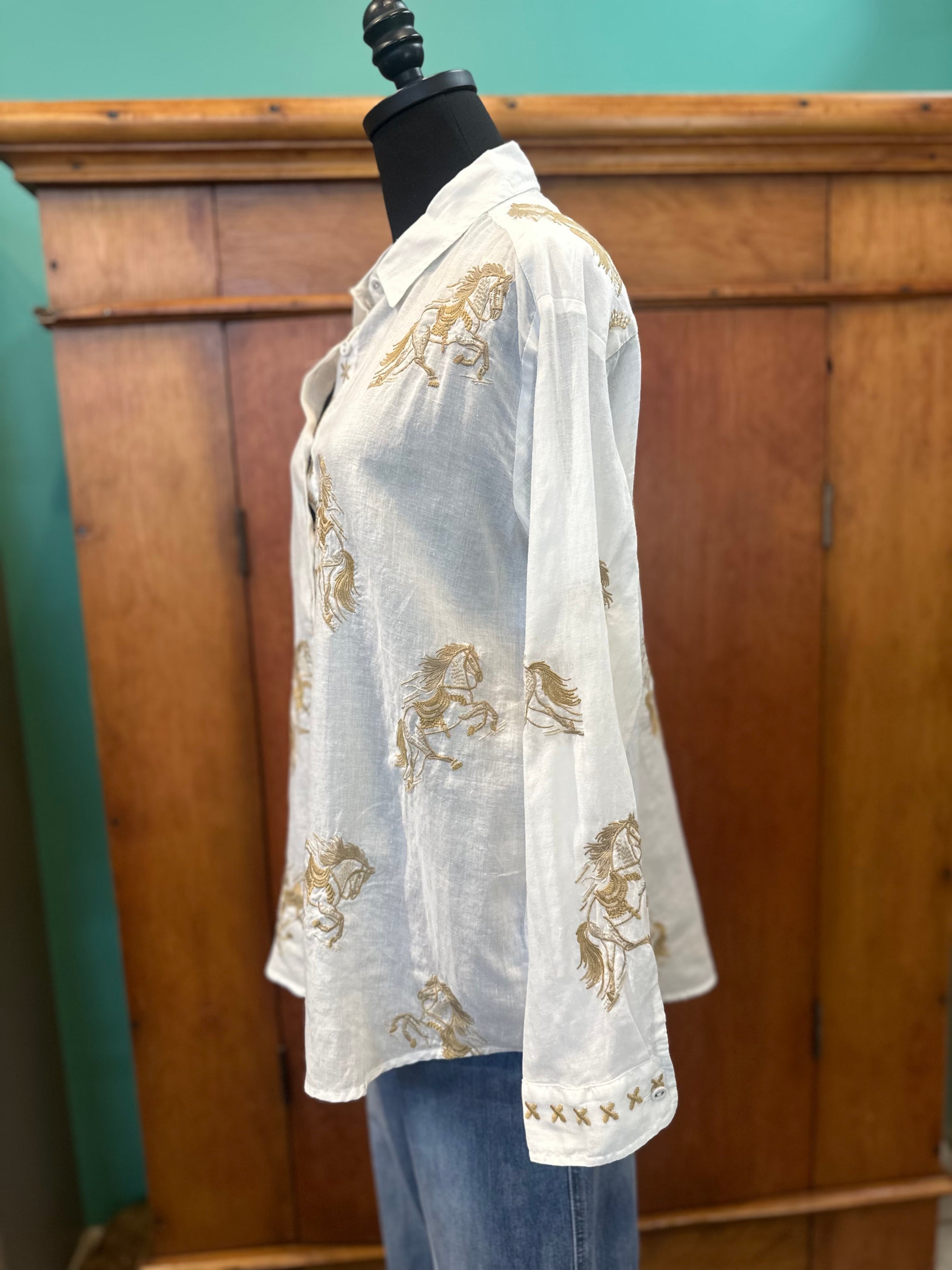 Johnny Was Oversized Cheval Shirt – Cummings Carousel