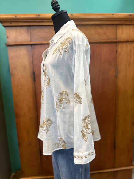 Johnny Was Oversized Cheval Shirt