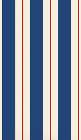 Hester & Cook Navy/Red Stripe Guest Napkin