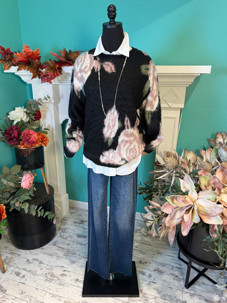 Liverpool Black Floral Sweater