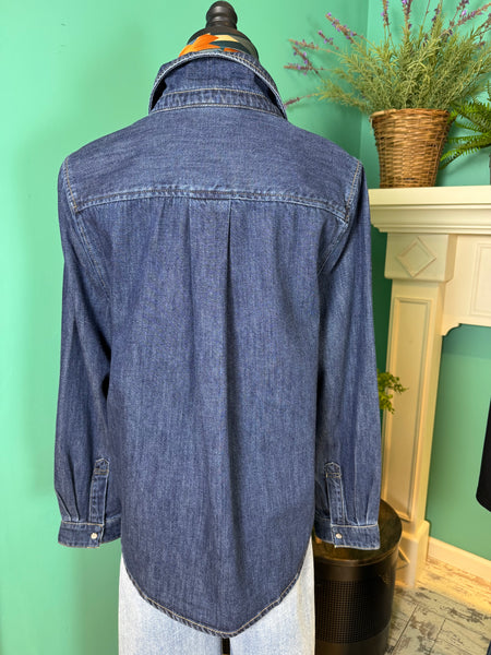 Liverpool Pearl Snap Denim Shirt