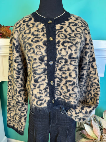 Miou Muse The Leopard Cardigan Sweater
