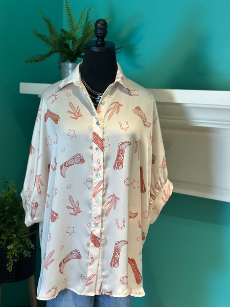 Arizona Oversized Howdy Cowgirl Top
