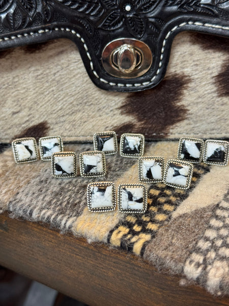 4 Corners White Buffalo Post Earring