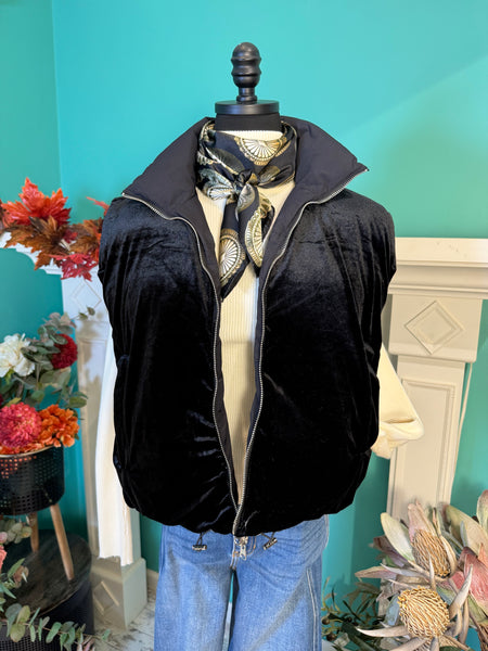 Umgee Reversible to Velvet Puffer Vest