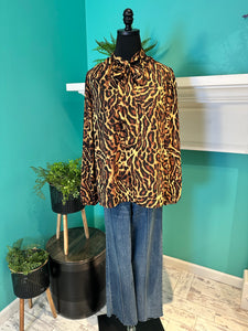 Joseph Ribkoff Leopard Tie Front Top