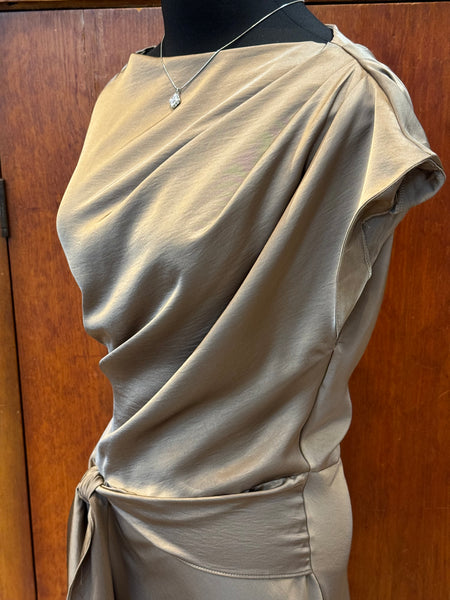 Asymmetrical Tie Midi Dress