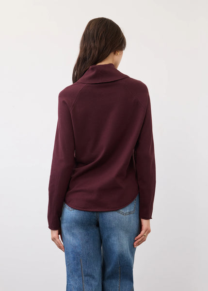 Cowl Neck Sweater in Fig