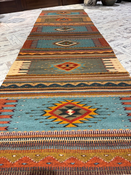 Escalante 2.5’ x 10’ Tony Ruiz  Saltillo Jade Rug