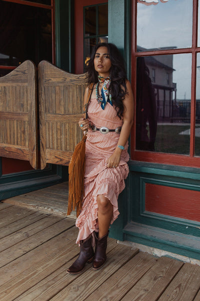 Textured Maxi Strapless Dress