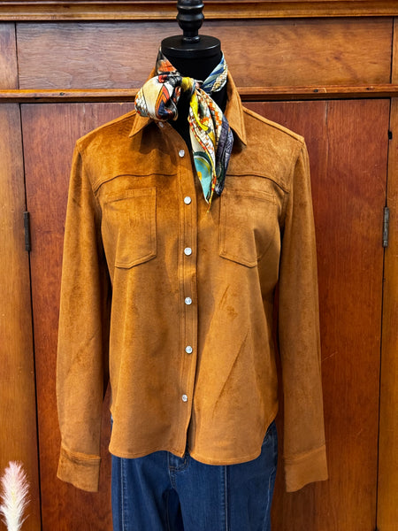 FDJ Long Sleeve Suede Shirt