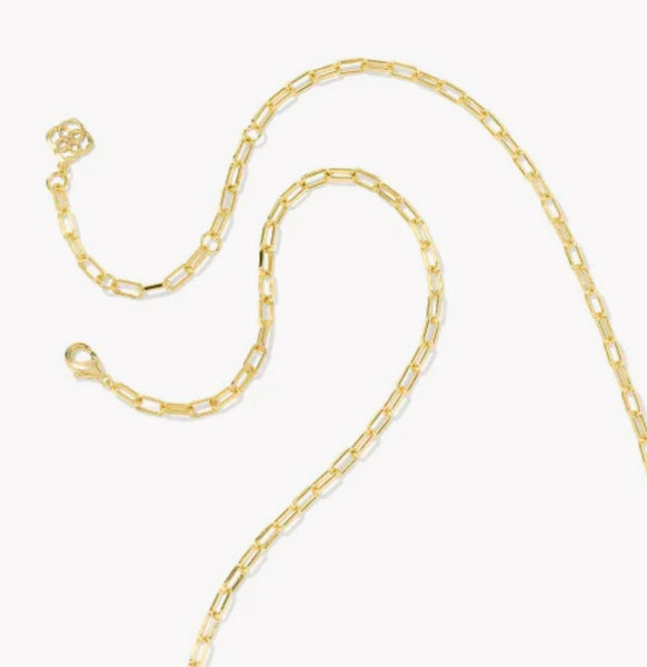 Kendra Scott Abbie Pave Long Silver & Gold Necklace in Ivory MOP