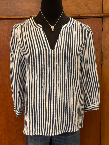 FDJ Stripe Popover Blouse