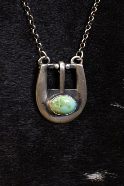 ALZ Single Turquoise Buckle Necklace