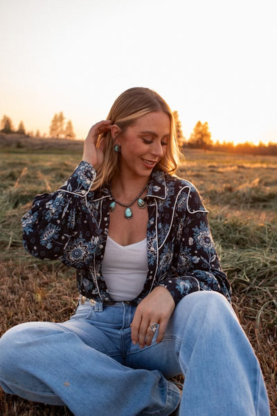 2 PC Sonoran Gold Turquoise Statement & Earring Set