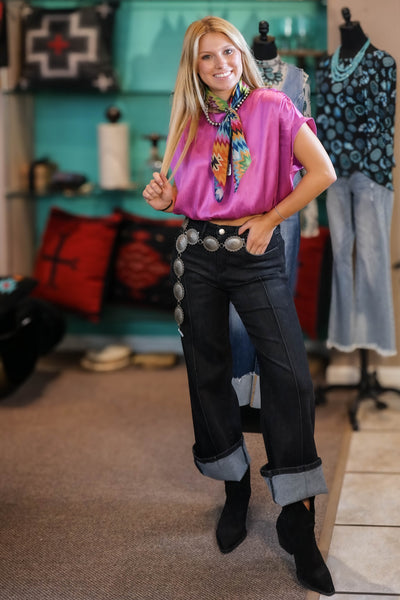 FDJ Olivia Pintuck Wide Leg Jean