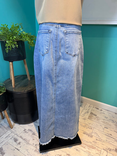 Risen High Rise Split Front Maxi Skirt
