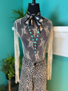 Easel Sheer Lace Top