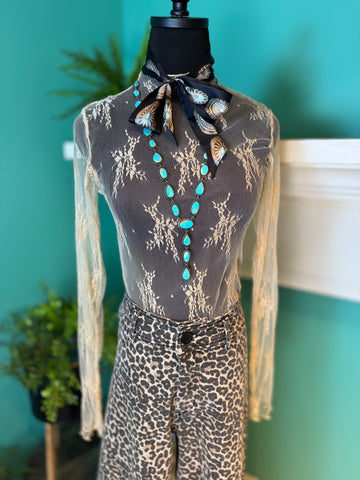 Easel Sheer Lace Top
