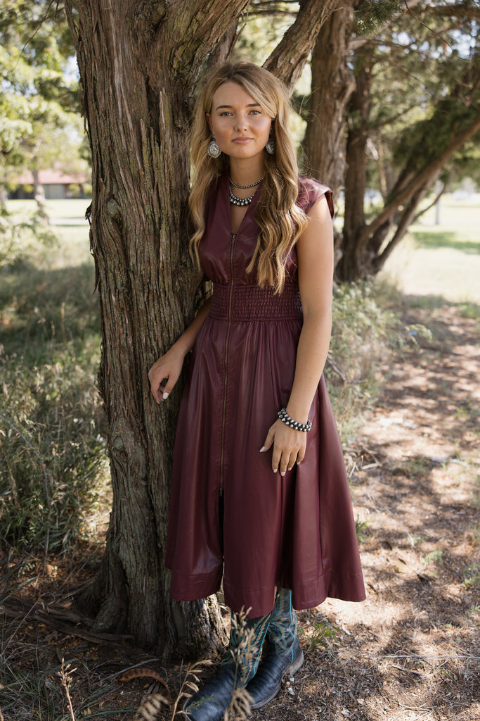 Entro The Dress Sleeveless Faux Leather Cummings Carousel Entro The Dress Sleeveless Faux Leather Cummings Carousel