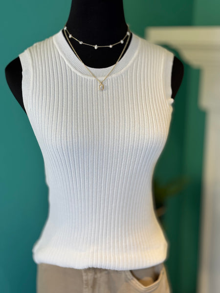 Esqualo Ribbed Sleeveless Knit Top