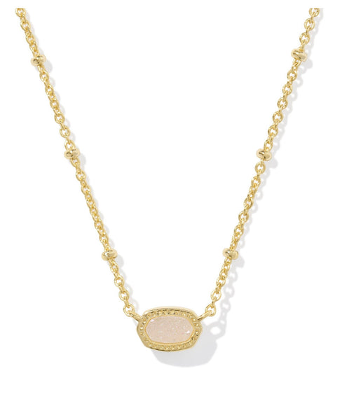Kendra Scott Mini Elisa Gold Necklace Iridescent Drusy