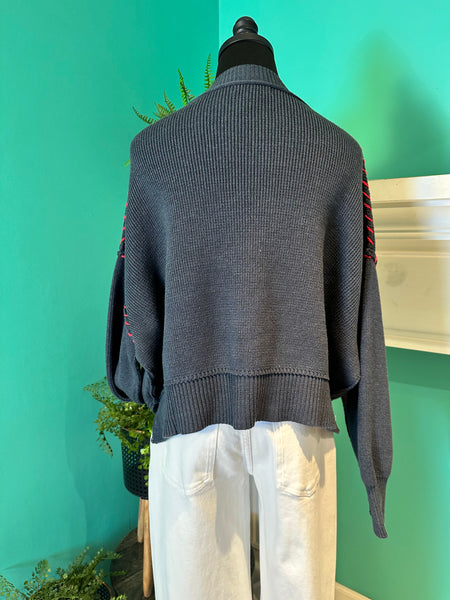 USA Rope Letter Sweater