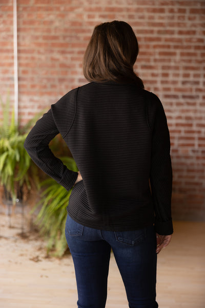 Quarter Zip Textured Sweatshirt