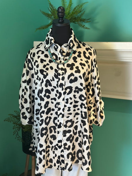 Arizona Snow Leopard Oversized Top