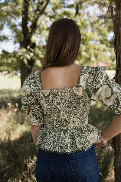 &Merci Scallop Lace Trim Top