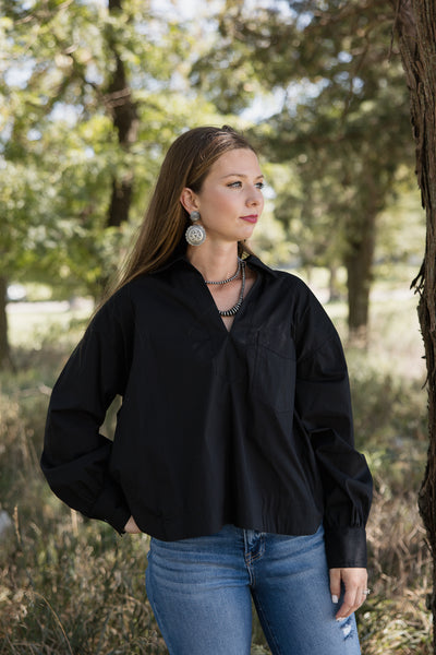 Entro Split Neck Long Sleeve Shirt
