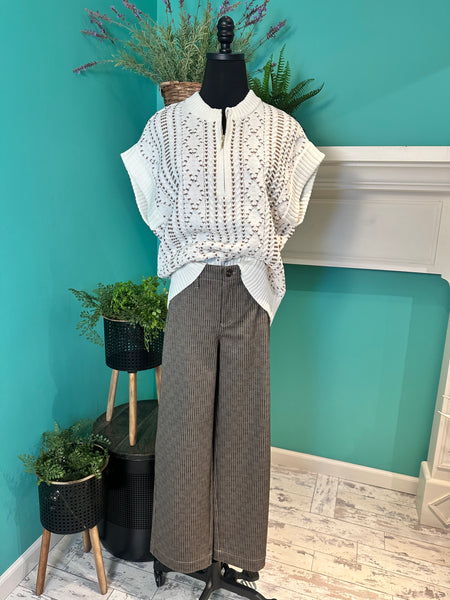 Liverpool Wide Leg Crop Knit Pant