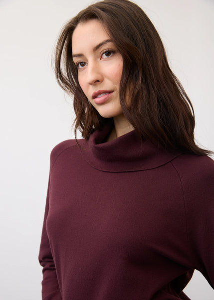 Cowl Neck Sweater in Fig