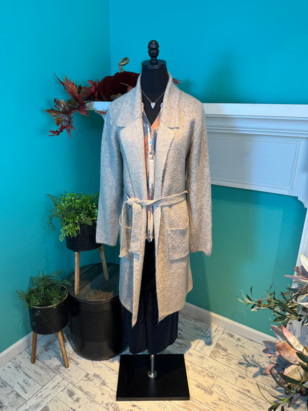 Esqualo Open Front Belted Cardigan