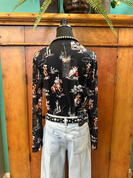 Cowboy Campfire Mesh Top