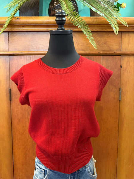 Cap Sleeves Knit Top