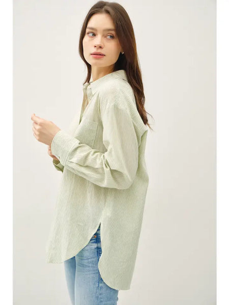 Be Cool Classic Cut Button Up Top