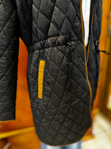 Raglan Quilted Coat W/ Cinched Waist