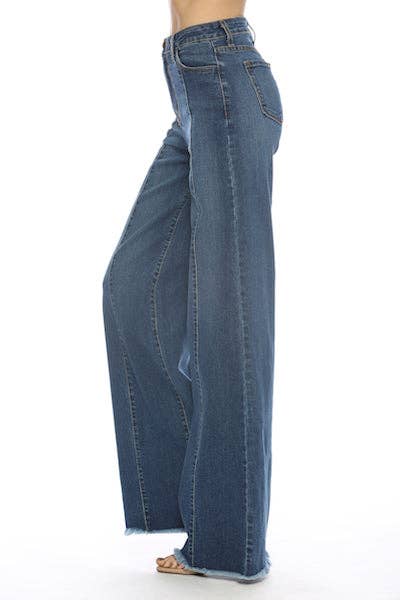 Front Seam Wide Leg Jeans