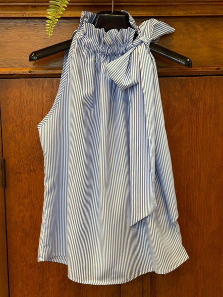 Frilled Tied Knot Halter Top