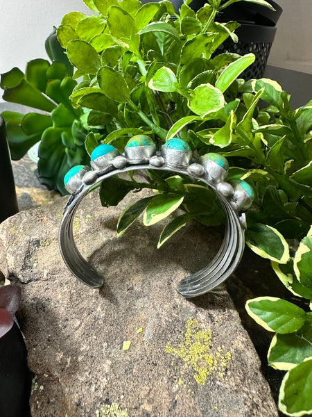 SSL 6 Stone Turquoise Cuff Bracelet