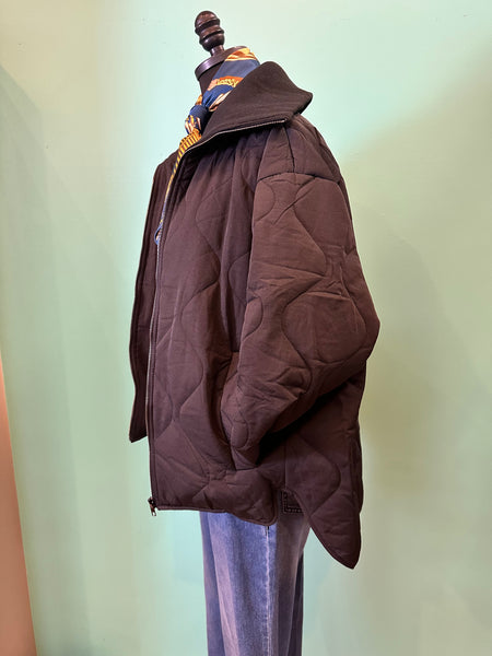 Hem & Thread Quilted Jacket with Rib Collar and Cuff