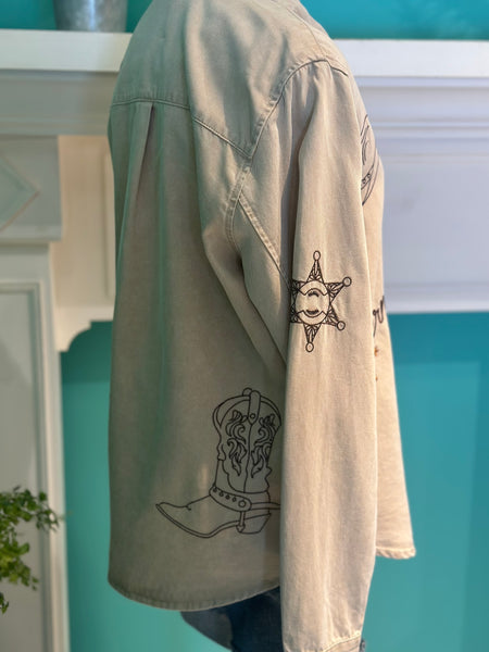 Cowboy Western Embroidery Shirt