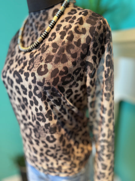 The Black Leopard Mesh Top