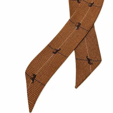 Horse and Houndstooth Twilly in Brown