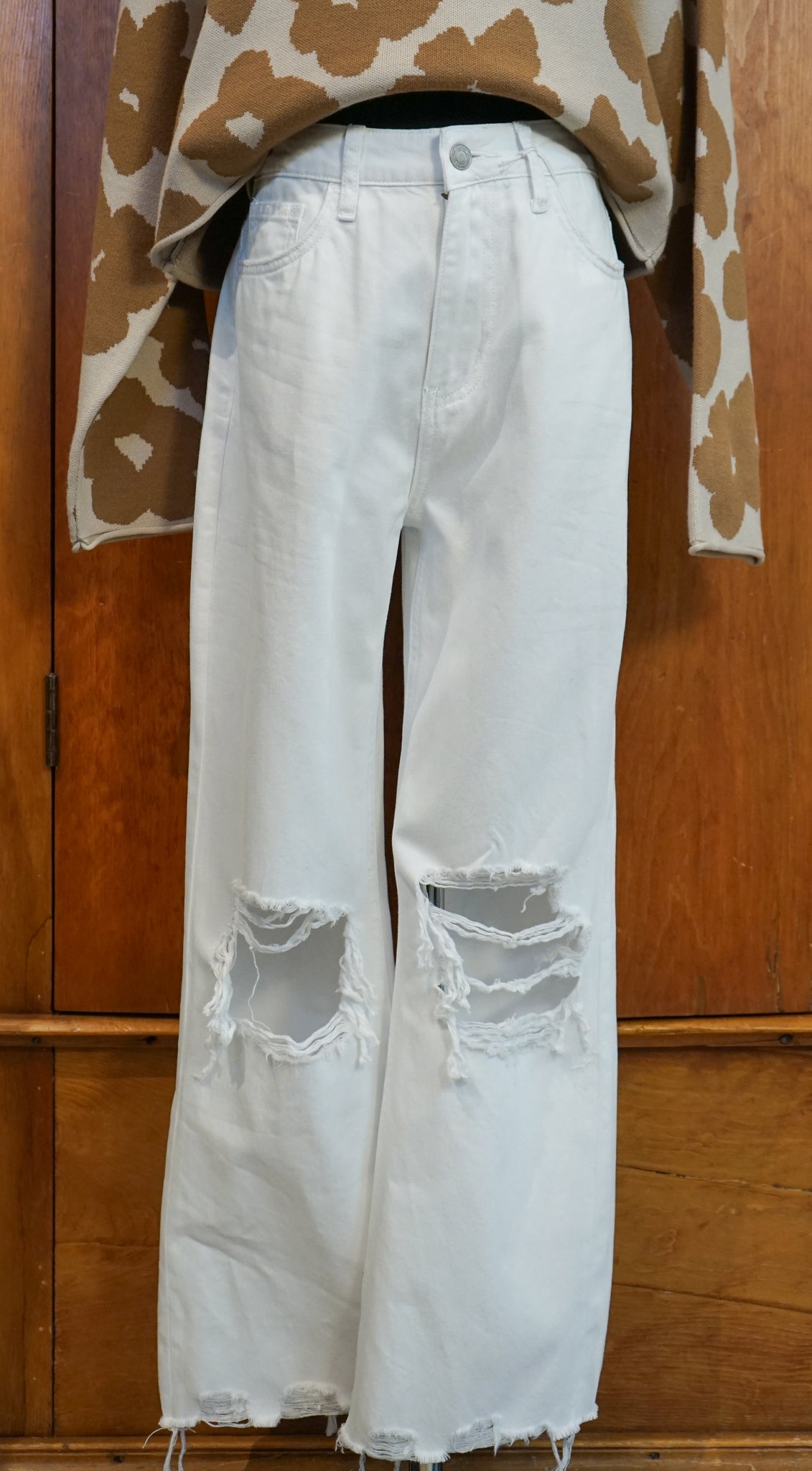 Vervet 90’s Vintage Crop Flare White Jeans