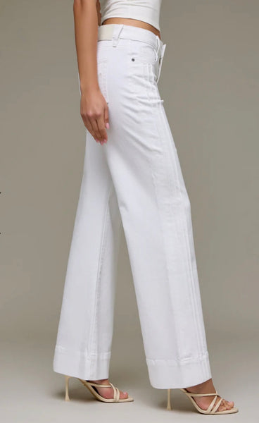 Pintuck Mid Rise Comfort Flare Jean